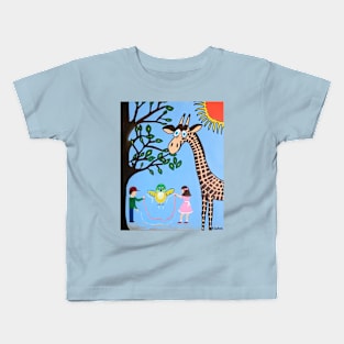 NATURES Playground Giraffe Painting Kids T-Shirt